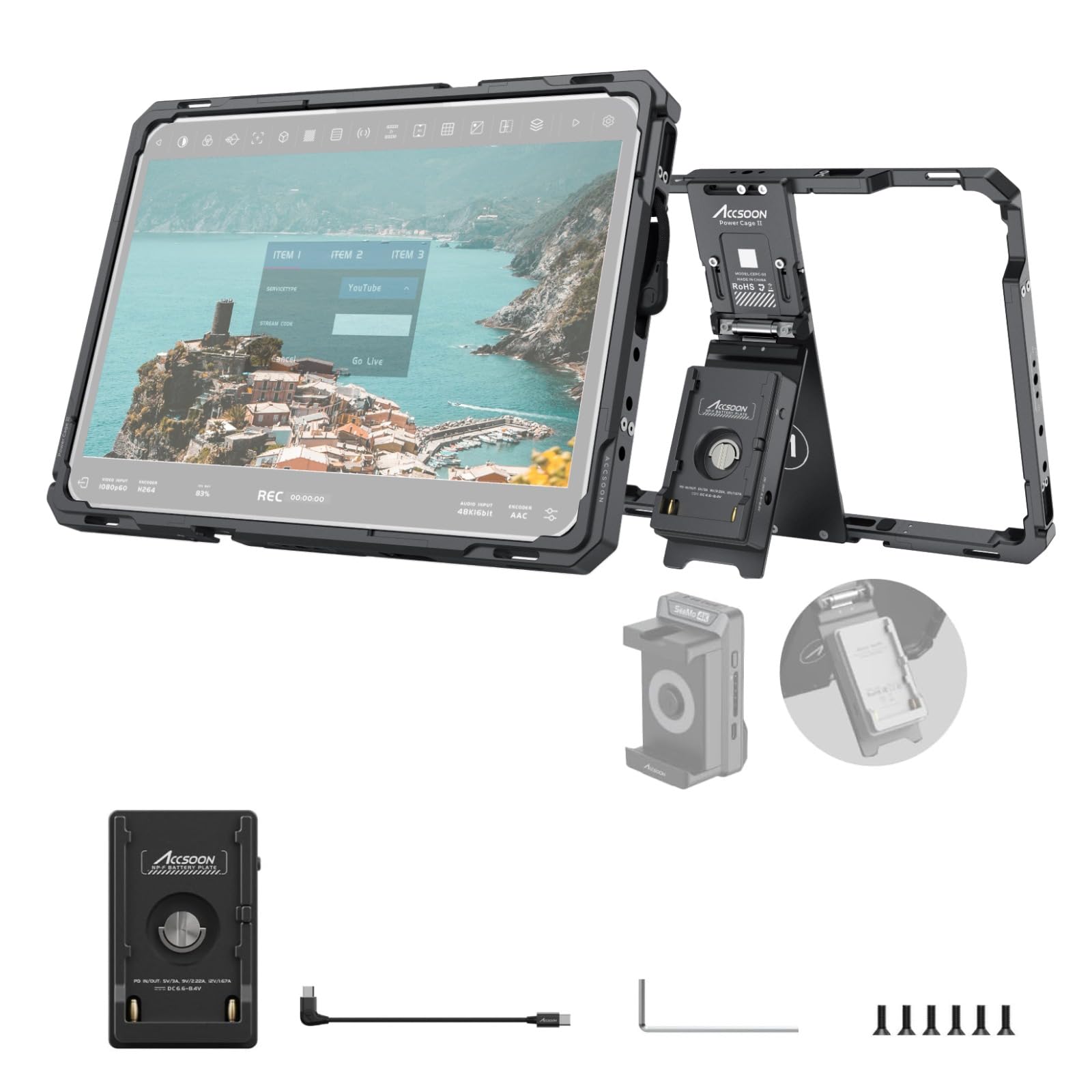 Amazon.co.jp: Accsoon PowerCage Pro II iPadケージ 12.9インチ iPad